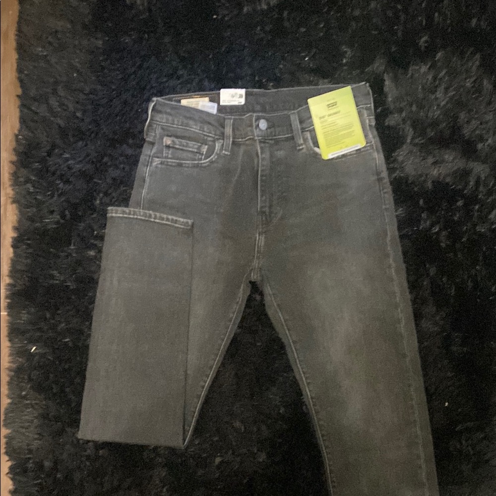Levi's Black Slim Straight Jeans with Vintage Look